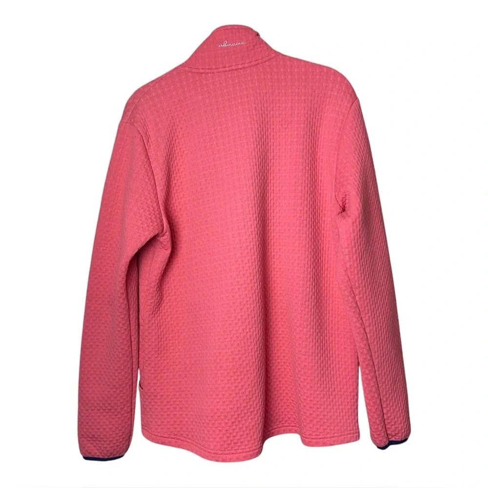 Abacus Sportswear Women Large Golf Zip Up Midlayer Jacket Coral Or angle Logo